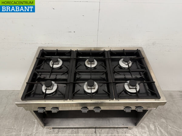 Modularer 6-Flammen-Herd aus Edelstahl 110 cm Erdgas Horeca – Bild 4