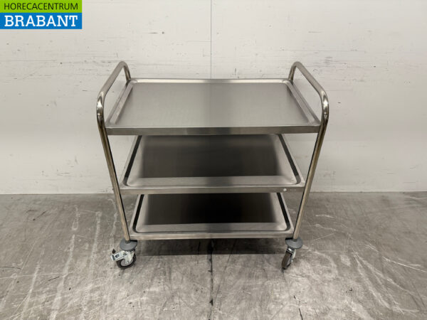 Zorro Servierwagen aus Edelstahl 3 Schichten 86 cm Catering