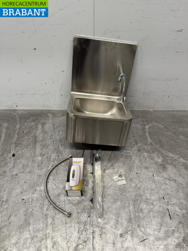 Saro Edelstahl-Spülbecken mit Kniebett mit Seifenspender Catering