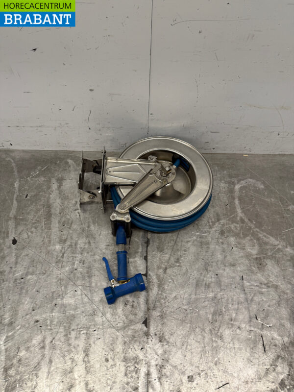 Schlauchaufroller aus Edelstahl 14 Meter und Pistole Horeca