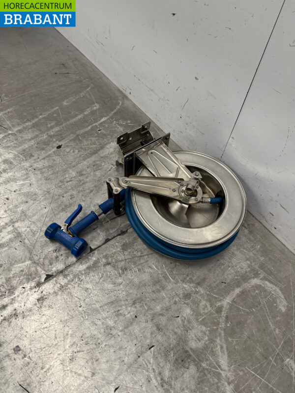 Schlauchaufroller aus Edelstahl 14 Meter und Pistole Horeca – Bild 3