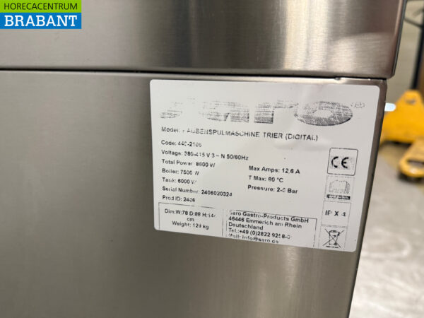 Saro Sliding Geschirrspüler aus Edelstahl mit Ablaufpumpe 400V Horeca – Bild 7