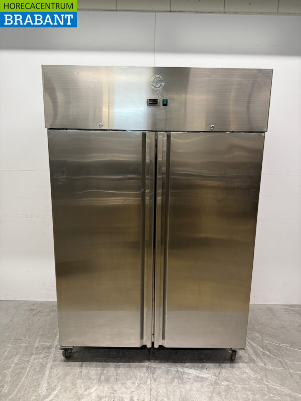 Doppeltüriger Kühlschrank auf Rädern aus Edelstahl 230V Horeca
