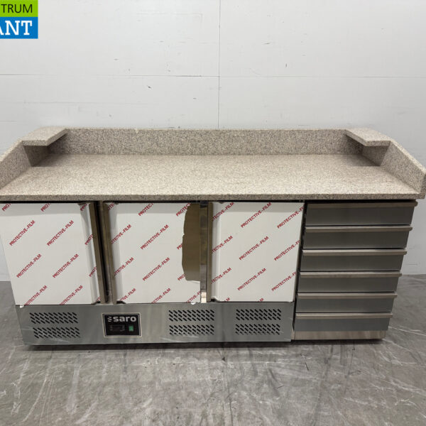 Saro Pizza-Werkbank aus Edelstahl 188,5 cm 230V Horeca