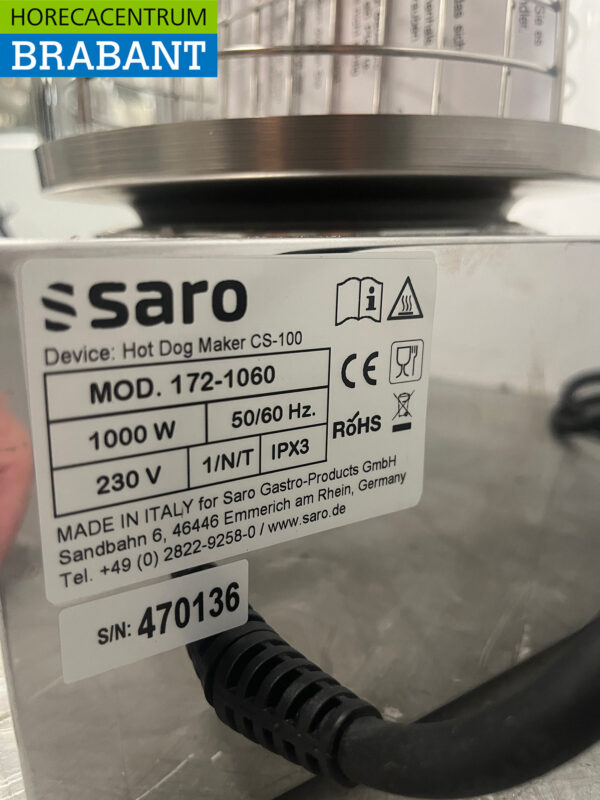 Edelstahl Saro Wurstkocher Hotdog-Wärmer 230V Catering – Bild 5