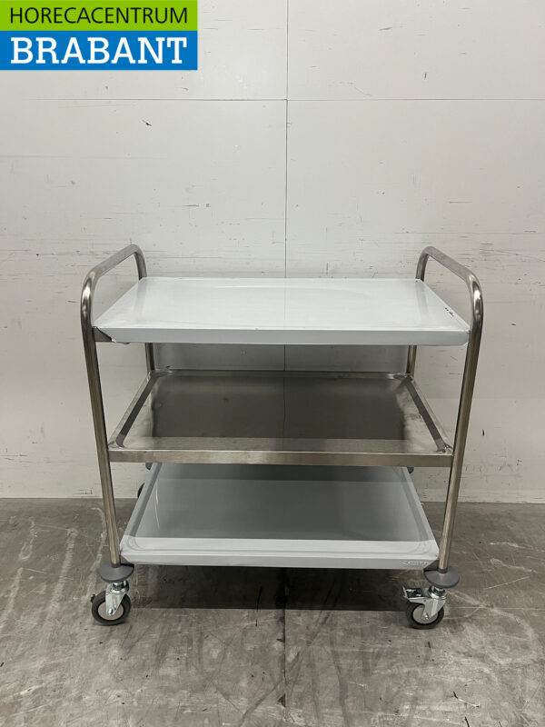 Saro Servierwagen aus Edelstahl 3 Schichten 86 cm Catering