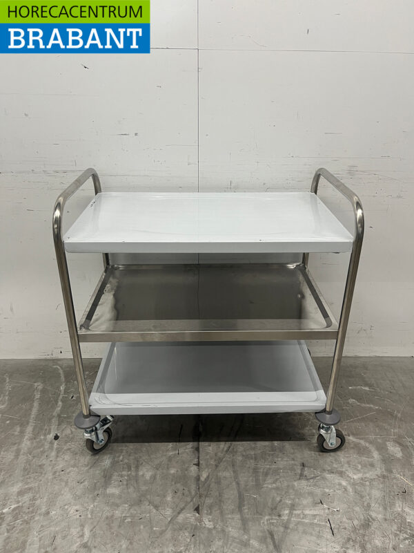 Saro Servierwagen aus Edelstahl 3 Schichten 86 cm Catering – Bild 4