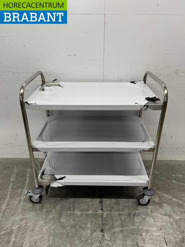 Zorro Servierwagen aus Edelstahl 3 Schichten 85 cm Catering