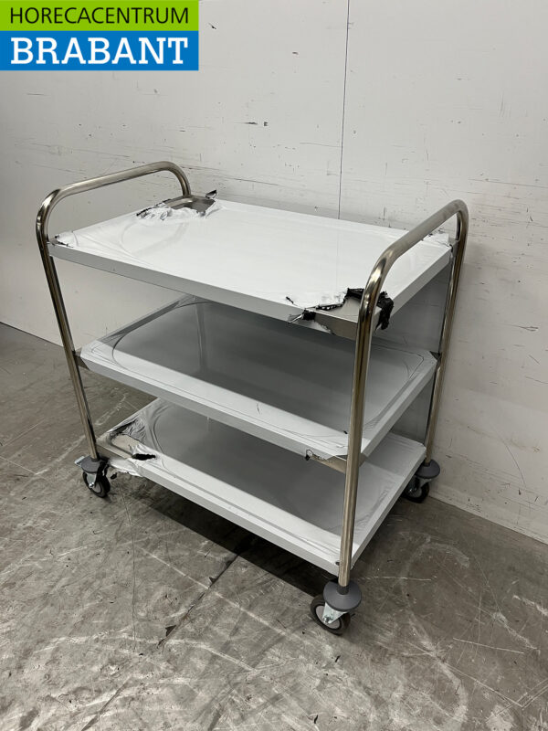 Zorro Servierwagen aus Edelstahl 3 Schichten 85 cm Catering – Bild 2