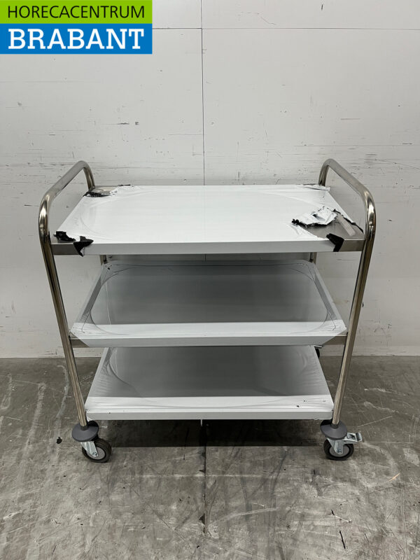 Zorro Servierwagen aus Edelstahl 3 Schichten 85 cm Catering – Bild 4