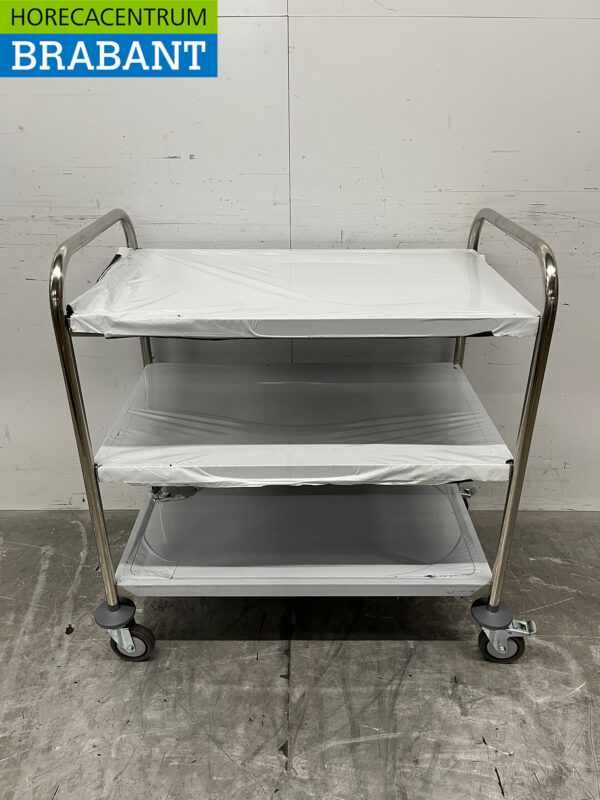 Zorro Servierwagen aus Edelstahl 3 Schichten 85 cm Catering