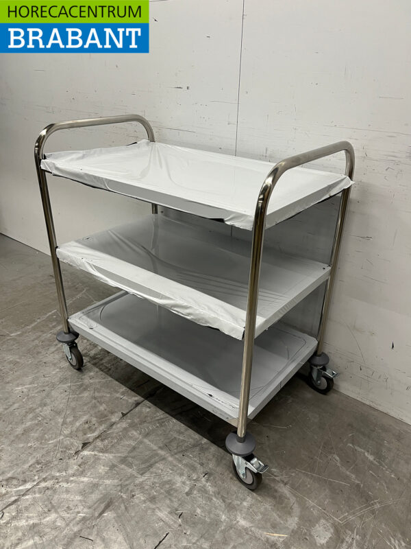 Zorro Servierwagen aus Edelstahl 3 Schichten 85 cm Catering – Bild 2