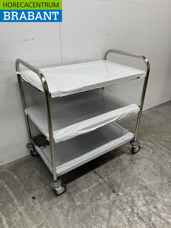 Zorro Servierwagen aus Edelstahl 3 Schichten 85 cm Catering – Bild 3