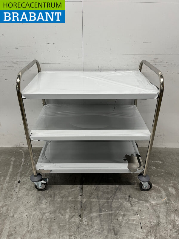 Zorro Servierwagen aus Edelstahl 3 Schichten 85 cm Catering – Bild 4