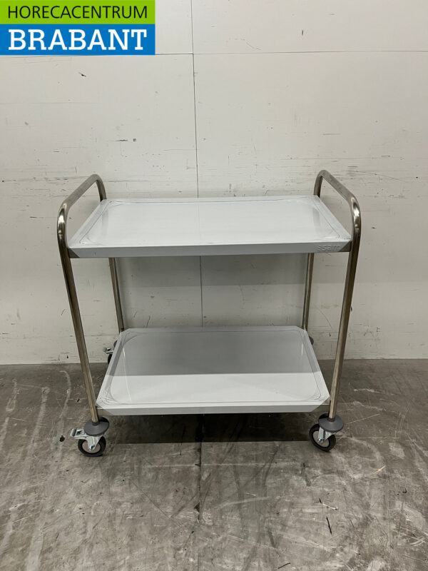 Saro Servierwagen aus Edelstahl 2 Ebenen 86 cm Catering