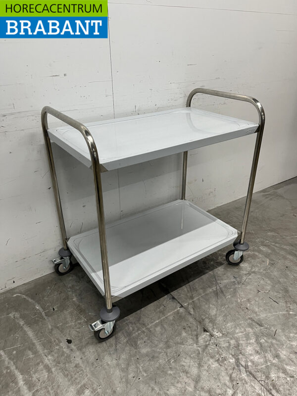 Saro Servierwagen aus Edelstahl 2 Ebenen 86 cm Catering – Bild 3