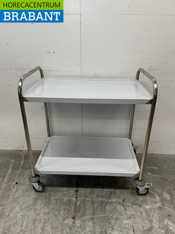 Saro Servierwagen aus Edelstahl 2 Ebenen 86 cm Catering – Bild 4