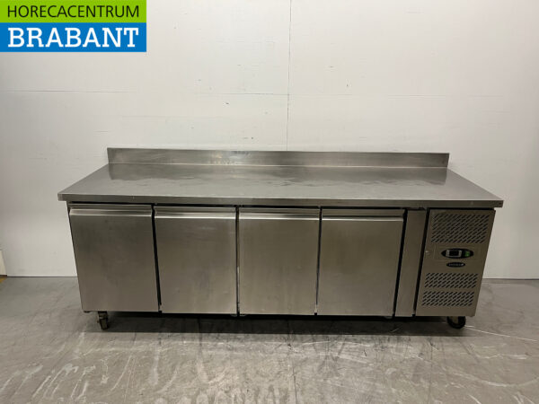Edelstahl Tefcold Gekühlte Werkbank 4 Türen Mobil 223 cm 230V Horeca