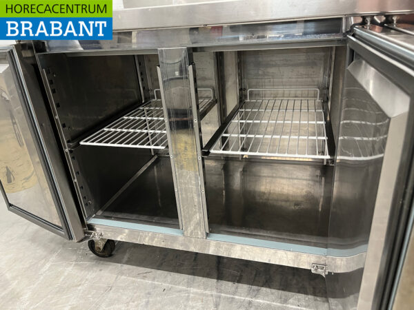 Edelstahl Tefcold Gekühlte Werkbank 4 Türen Mobil 223 cm 230V Horeca – Bild 4