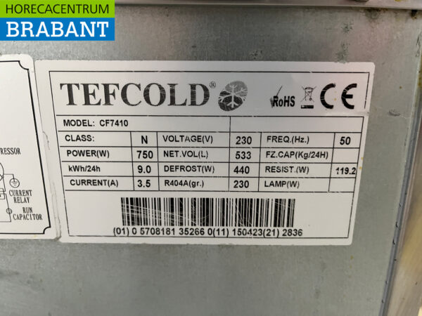 Edelstahl Tefcold Gekühlte Werkbank 4 Türen Mobil 223 cm 230V Horeca – Bild 6