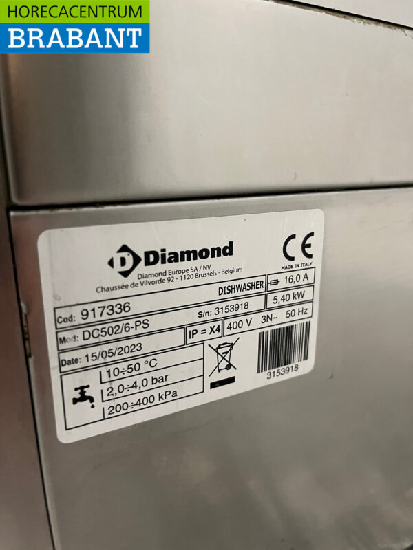 Edelstahl Diamond Geschirrspüler mit Ablaufpumpe 400V Baujahr 2023 Horeca – Bild 6