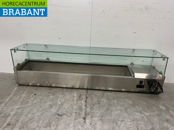 Edelstahl Saladiere 160 cm 7 x 1/4 GN 230V Horeca