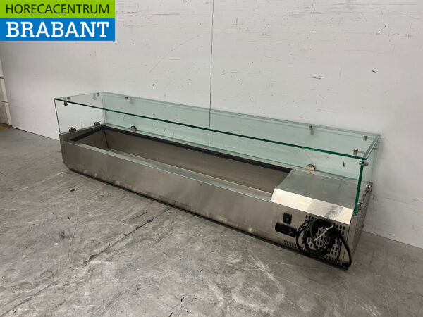 Edelstahl Saladiere 160 cm 7 x 1/4 GN 230V Horeca – Bild 2
