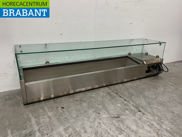 Edelstahl Saladiere 160 cm 7 x 1/4 GN 230V Horeca – Bild 3