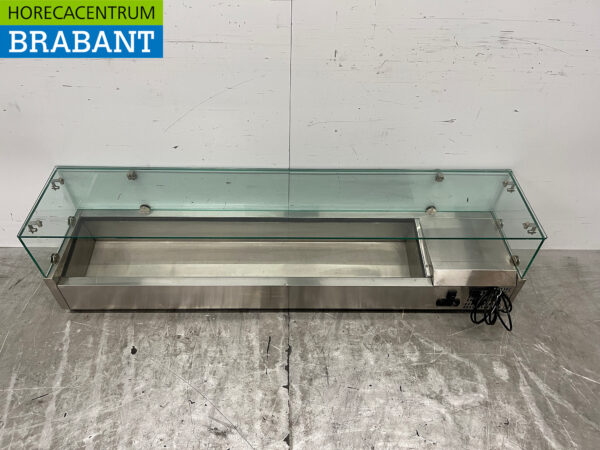 Edelstahl Saladiere 160 cm 7 x 1/4 GN 230V Horeca – Bild 4