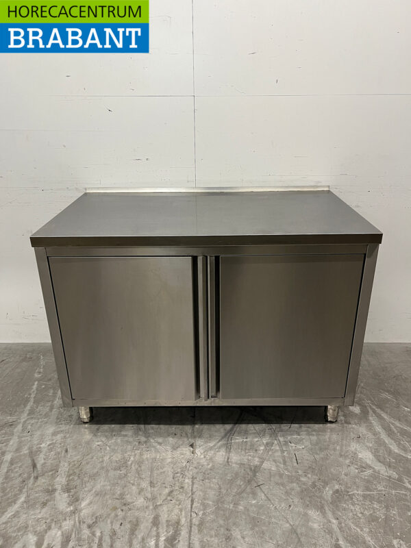 Edelstahl Arbeitsschrank 120 cm 2 Flügeltüren Catering
