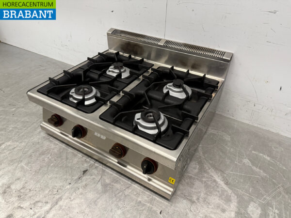 Edelstahl Gico 4-Flammen-Ofen Herd 80,5 cm Erdgas Horeca – Bild 2