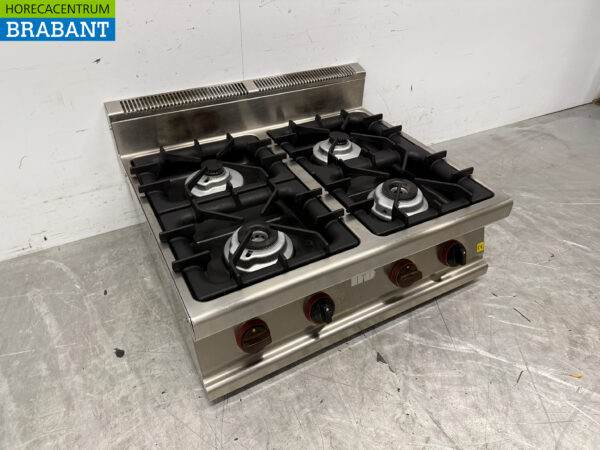 Edelstahl Gico 4-Flammen-Ofen Herd 80,5 cm Erdgas Horeca – Bild 3