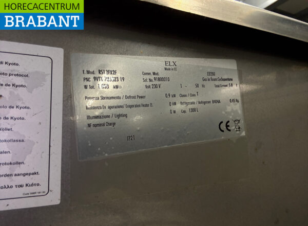 Zanussi Doppeltüriger Kühlschrank aus Edelstahl 1300 Liter 230V Horeca – Bild 5