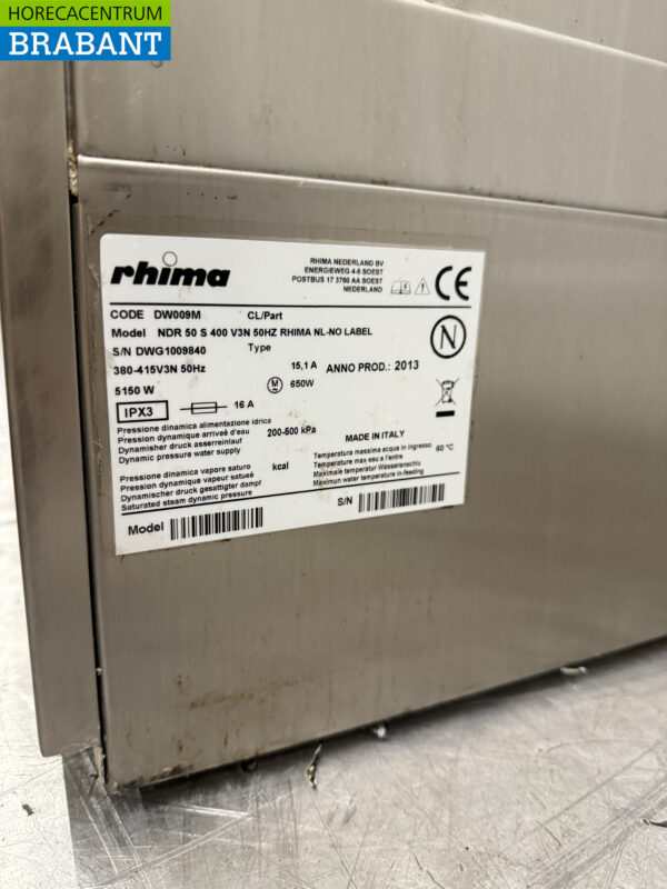 Edelstahl Rhima DR50 Geschirrspüler 400V Catering – Bild 6