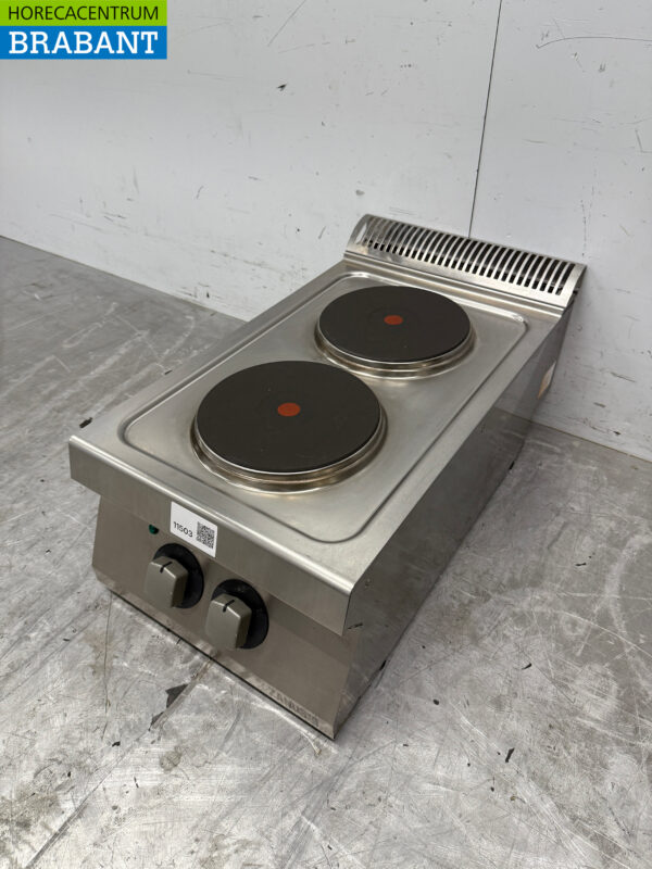 Zanussi 2-Flammen-Elektroherd aus Edelstahl 400V Catering – Bild 2