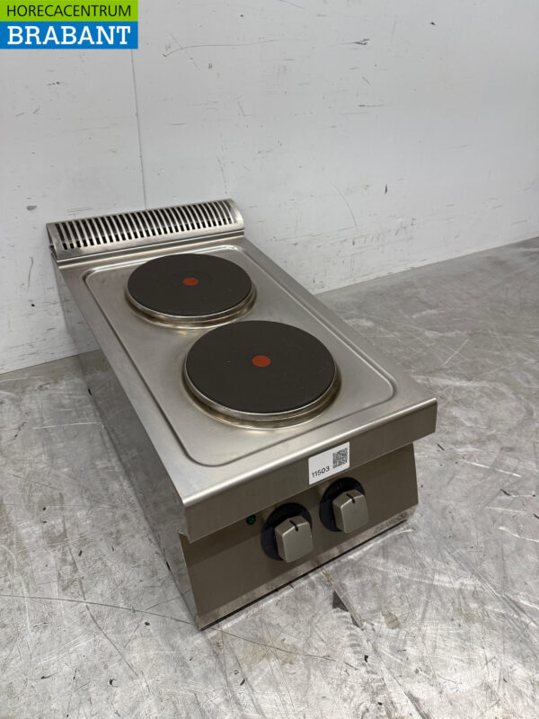 Zanussi 2-Flammen-Elektroherd aus Edelstahl 400V Catering – Bild 3