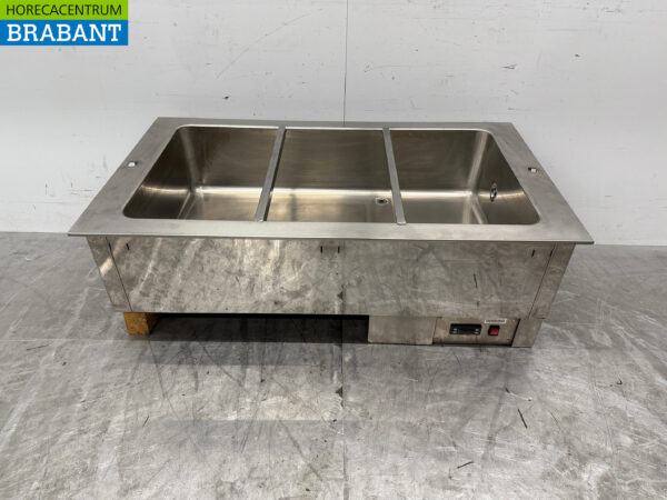 Bain Marie aus Edelstahl zum Einbauen 3 x 1/1 GN 400V Horeca