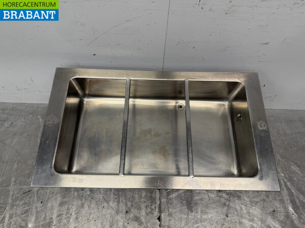 Bain Marie aus Edelstahl zum Einbauen 3 x 1/1 GN 400V Horeca – Bild 4