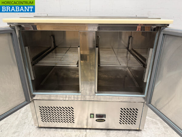 Profinox Saladette aus Edelstahl 90,5 cm 2 Türen 230V Horeca – Bild 5
