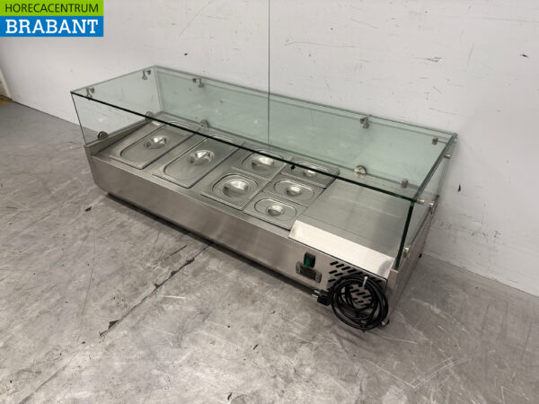 Edelstahl-Arbeitsplattenkühler Saladière 4 x 1/3 GN 120 cm 230V Horeca – Bild 2