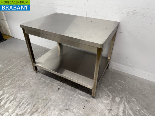 Edelstahl-Arbeitstisch mit Zwischenboden 100 x 70 x 76 cm Horeca – Bild 2