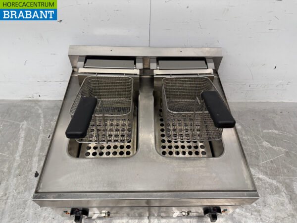Edelstahl-Doppelaufsatzfritteuse 2 x 10 Liter 400V Horeca – Bild 4