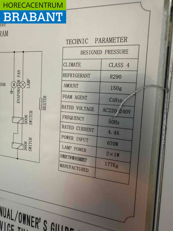 Edelstahl Combisteel Doppeltüriger Gefrierschrank 1200 Liter 230V Horeca – Bild 5
