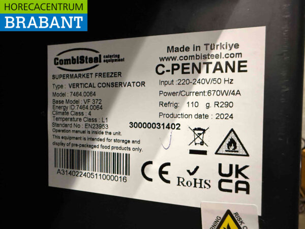 Combisteel Glastür-Gefrierschrank 382 Liter 230V Horeca – Bild 5