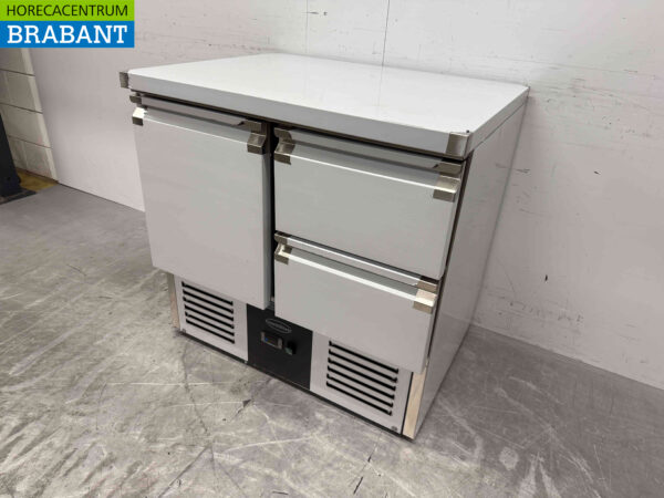 Edelstahl Combisteel Gekühlte Werkbank 1 Tür und 2 Schubladen 90 cm 230V Horeca – Bild 2