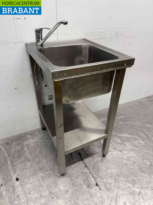 Spülbecken aus Edelstahl mit Wasserhahn 50 x 60 cm Horeca – Bild 2