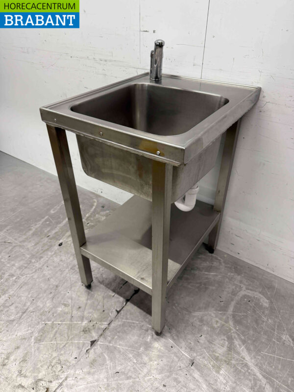 Spülbecken aus Edelstahl mit Wasserhahn 50 x 60 cm Horeca – Bild 3