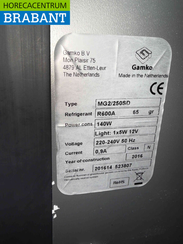 Gamko Bar Cooler 2 Glasschiebetüren 90 cm 230V Horeca – Bild 5