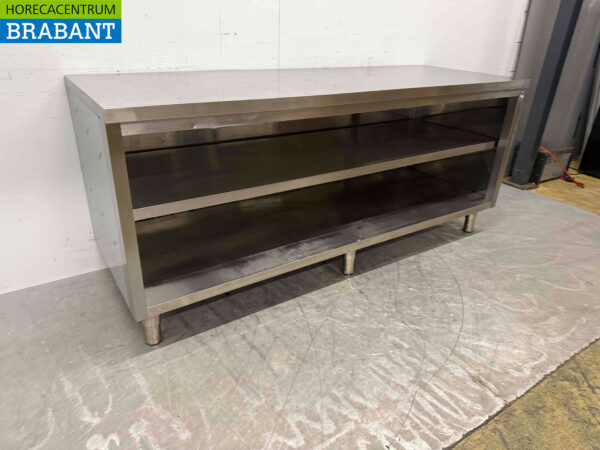 Edelstahl Arbeitstisch Arbeitsschrank 200 cm Catering – Bild 2