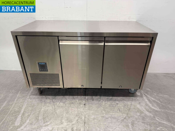 Edelstahl Polar UA006 Mobile Tiefkühlwerkbank 2 Türen 1/1 GN 230V Horeca
